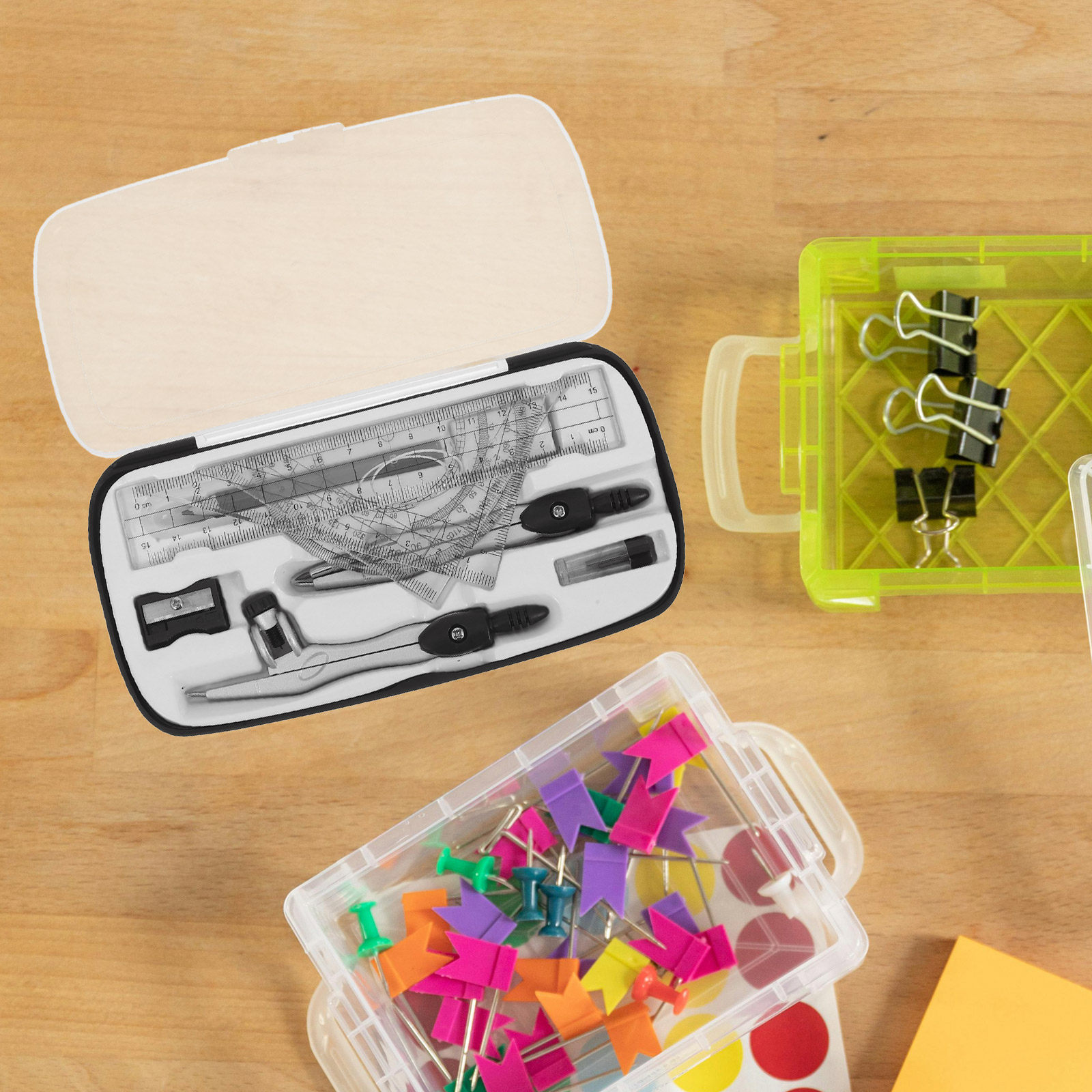 1Set Geometry Drawing Set with - Math Geometry Set With Compass 评论和价格